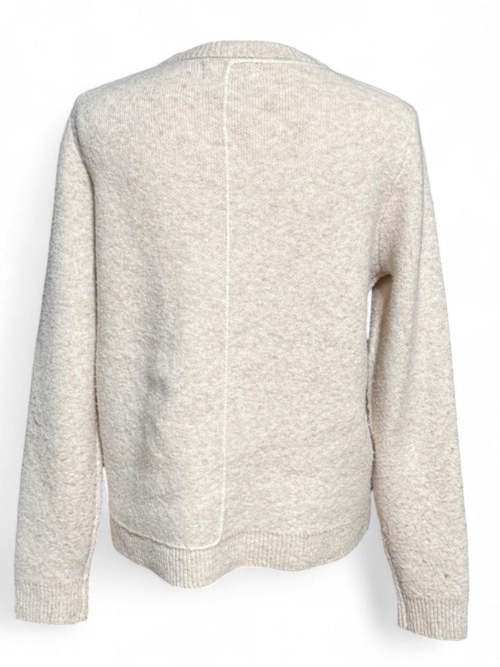 Jason Wu Cream Bouclé Knit Sweater Women’s Soft Minimalist Cozy Top Medium - Picture 4 of 7